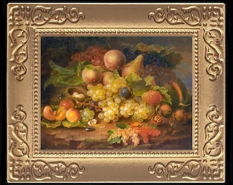 Fruit Still Life Miniature Dollhouse Art Picture 8197