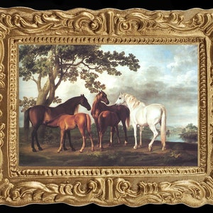 Wild Horses Miniature Dollhouse Art Picture 8142