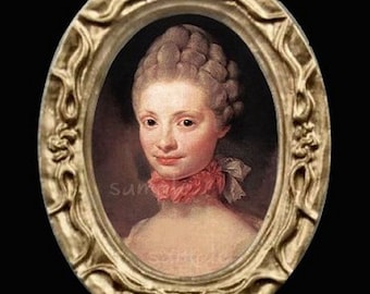 1700's lady Miniature Dollhouse Art Picture 6677