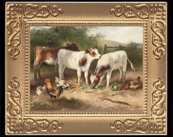Farm Animals Miniature Dollhouse Art Picture 8248