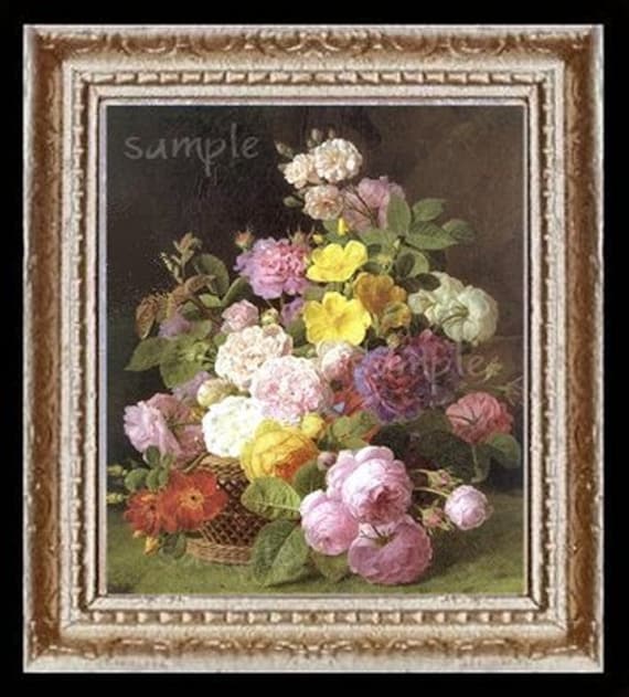 1800/'s Floral Miniature Dollhouse Doll House Picture