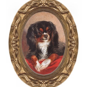 King Charles Spaniel Miniature Dollhouse Art Picture 8107