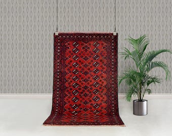 Hand-Knotted Turkoman Gul Rug – Ersari Wool Hall Runner