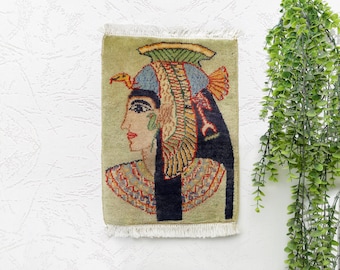 Artisanal Egyptian Inspired Mini Rug: Royal Pharaoh Charm, 1.3x0.11 ft