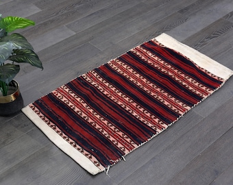 Antique Yörük Kilim Saddlebag Panel: Handwoven Tribal Brocade, 3'7" x 1'11"