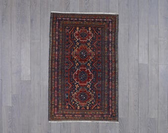 Handwoven Traditional Rug – Floral and Geometric Design, Home Decor Accent