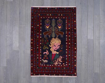 Vintage Tribal Handwoven Wool Rug - Authentic Artisan Crafted Floor Decor