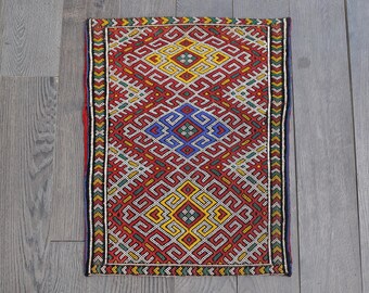 Handwoven Afghan Kilim Rug | Vintage Tribal Wool Mat (1.10x1.5 ft)