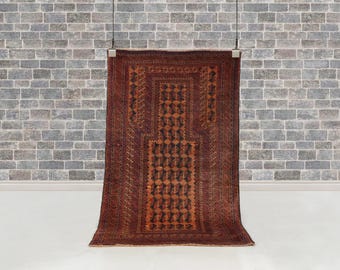 Vintage Baluch Prayer Rug | Hand-Knotted Wool, Tree of Life Design