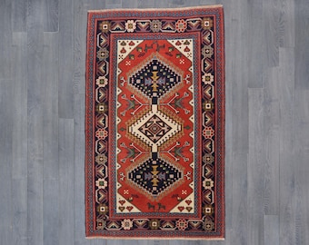 Handmade Turkish Tribal Rug (6.0 x 3.9 ft) | Vegetable Dyed Wool, Boho Decor