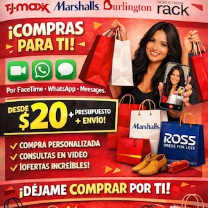 Compradora Personnel Virtuel | TJ Maxx, Marshalls, Ross | Achat en direct sur FaceTime