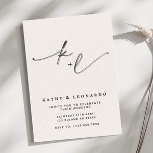 Editable Wedding Invitation Template – Minimalist Design, Instant Download, Canva Compatible