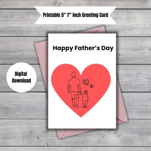 Cartão de Feliz Dia dos Pais para Pai, de Filha ou Filho, Cartão de Dia dos Pais para Imprimir e Baixar Instantaneamente, Presente de Dia dos Pais Faça Você Mesmo