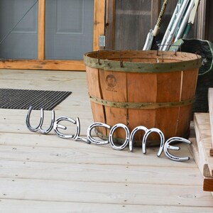 Horseshoe Welcome Sign - Made from Genuine Pony-Size Horseshoes