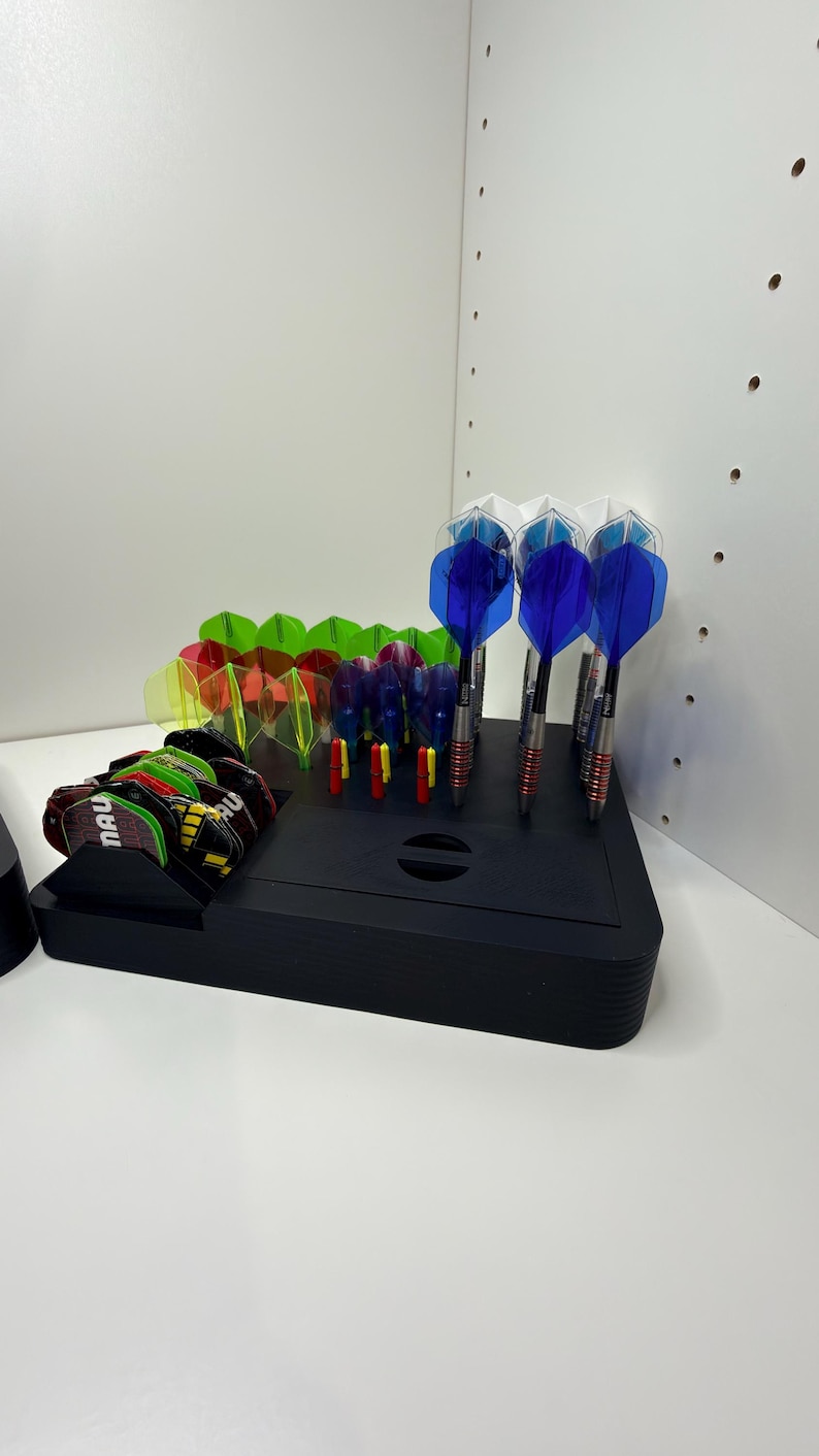 3D Printed Darts Holder | Holds 4 Sets of Darts | Flights & Stems Organizer | Matte PLA Darts Stand | Gift for Dart Players image 7