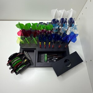 3D Printed Darts Holder | Holds 4 Sets of Darts | Flights & Stems Organizer | Matte PLA Darts Stand | Gift for Dart Players image 6