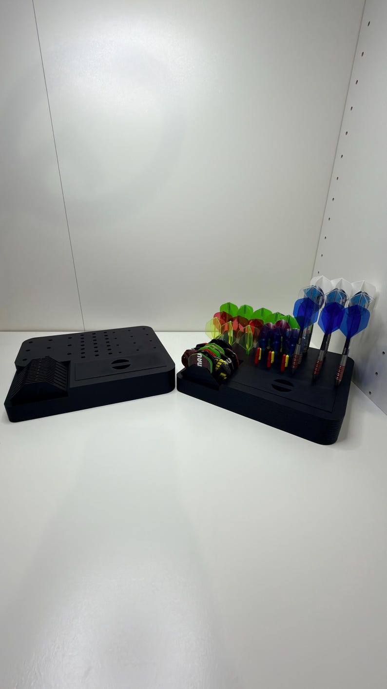 3D Printed Darts Holder | Holds 4 Sets of Darts | Flights & Stems Organizer | Matte PLA Darts Stand | Gift for Dart Players image 1