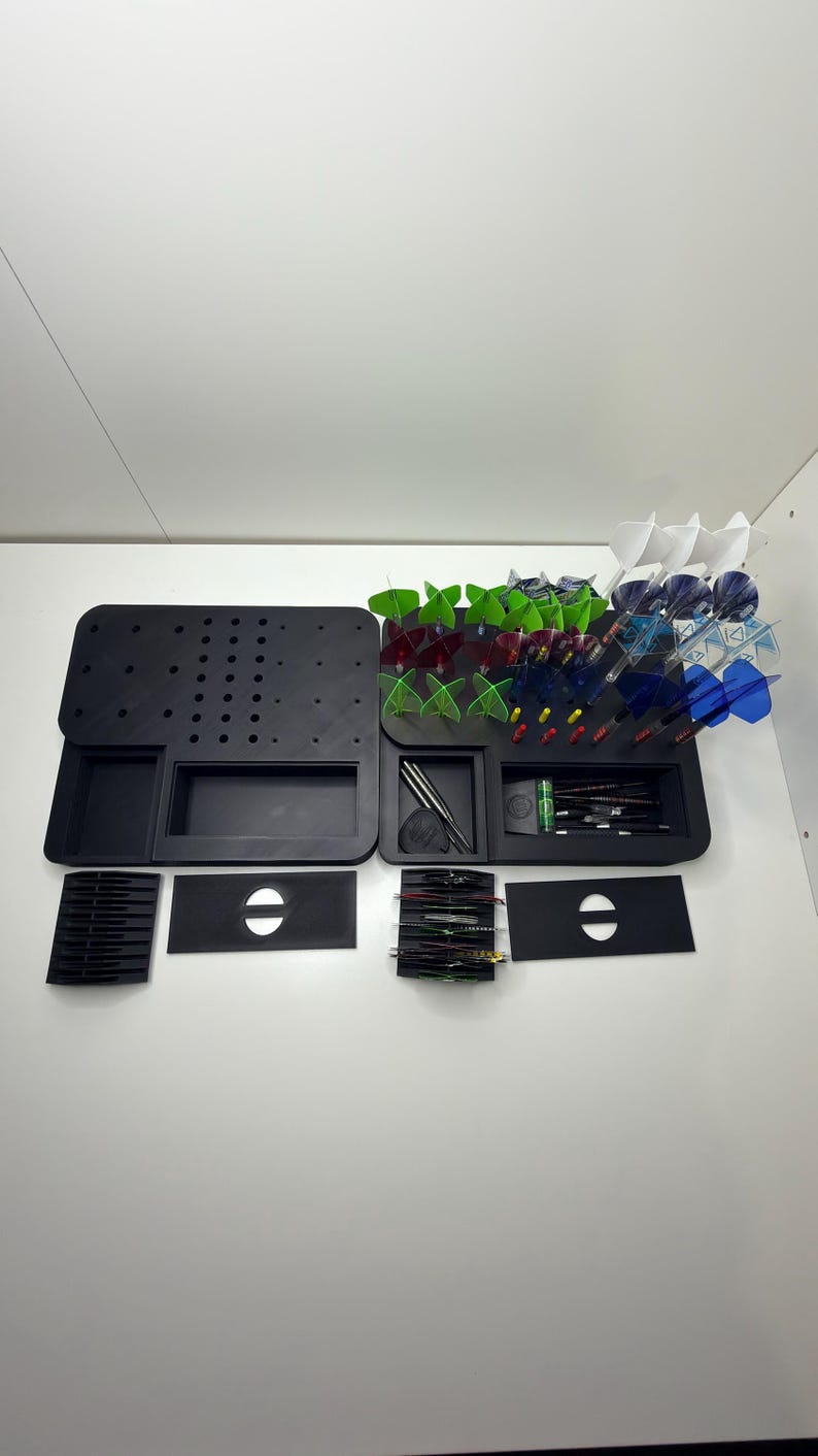 3D Printed Darts Holder | Holds 4 Sets of Darts | Flights & Stems Organizer | Matte PLA Darts Stand | Gift for Dart Players image 3