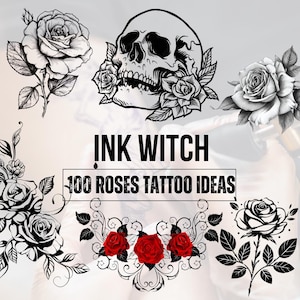 100 Roses Tattoo design, Tattoo for women, Rose design ideas, Tattoo sketches designs, Unique tattoo Design, Tattoo Art, Digital Download