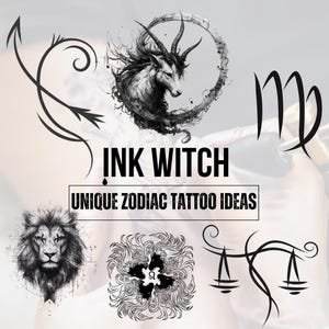 Unique Zodiac Tattoo design ideas,Tattoo for women, Tattoo sketches designs, Unique tattoo Design, Zodiac Tattoo,Digital Download,Zodiac art
