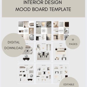 Canva Editable Interior Design Mood Board Template for Interior Designers & Homeowners