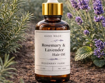 Haargroeiolie met rozemarijn en lavendel: natuurlijk serum voor dunner wordend haar, kruidenbehandeling voor de hoofdhuid voor terugwijkende haarlijn