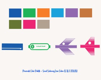 Procreate Stamp Brush Set – Seoul Subway Lines & LALATOWN Icons (LALATOWN)