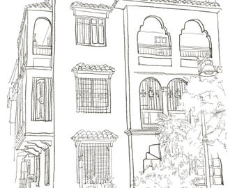 Puerto Rico Pen Drawing PNG Collection | Cozy Illustrated Worlds by LALATOWN Studio