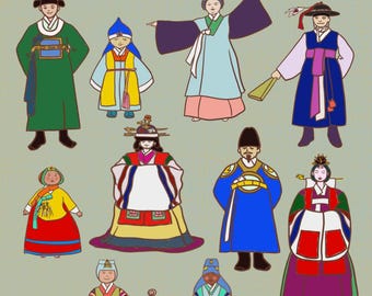 LALATOWN Hanbok Brush Set for Procreate | Korean Traditional Character Brushes