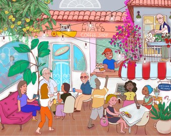 Cafe Macchiato Miramar Puerto Rico Wallpaper Set | Phone + iPad Digital Download