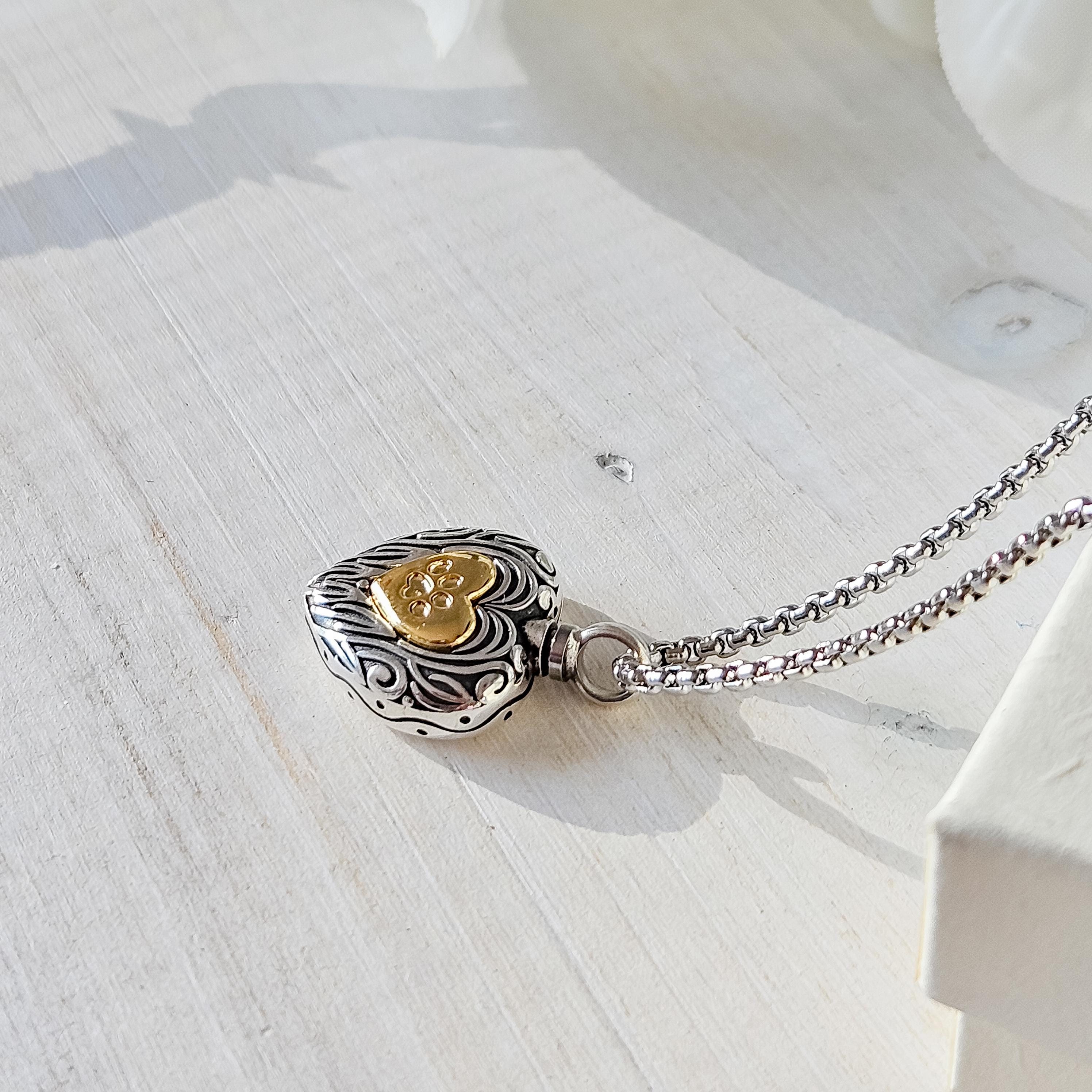 KINGWHYTE Collana Con Ciondolo A Forma Di Zampa Di Cane, In Argento