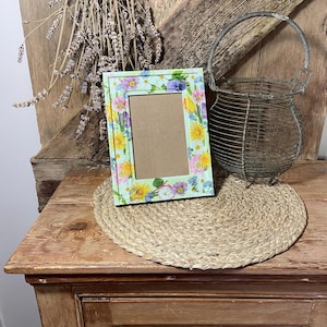 Vintage Floral Decoupaged Photo Frame - Cottagecore Home Decor