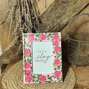 Vintage Floral Decoupaged Photo Frame - Cottagecore Home Decor