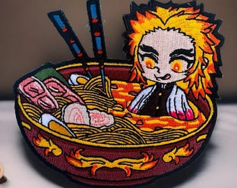 Rengo Demon Ramen Bowl Embroidered Hook/Loop Morale Patch