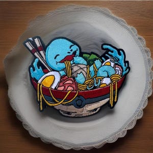 Squir Ramen Bowl Embroidered Hook/Loop Morale Patch