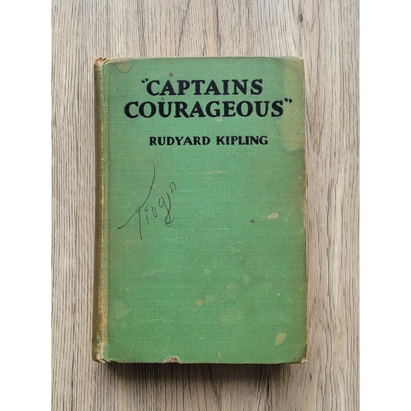 Captains Courageous by Rudyard Kipling, green book, classic book, hardback book, Rudyard Kipling book