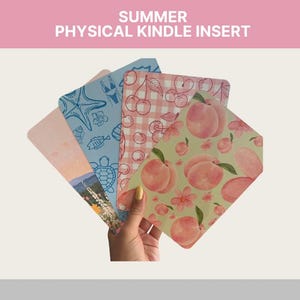 Inserts Kindle physiques d&#39;été | Encart saisonnier | Encarts pour Kindle en papier cartonné | Décorez votre Kindle | Kindle Basic, papier blanc