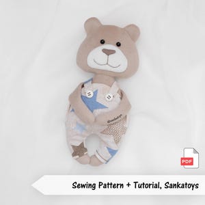 Bear in pants Sewing pattern, Pdf tutorial by Sankatoys
