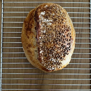 Sourdough bread, freshly homemade sourdough loaf, artisan sourdough bread, traditional sourdough bread, long fermented sourdough loaf