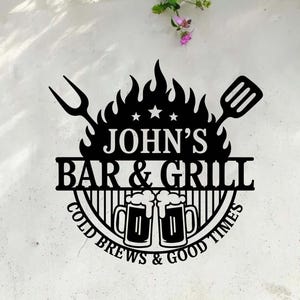 Barbeque Metal Wall Art Custom, Personalized BBQ Metal Sign, Smokehouse Metal Sign, BBQ Decor, BBQ Grill Sign, Outdoor Decor, Dad Gift Sign