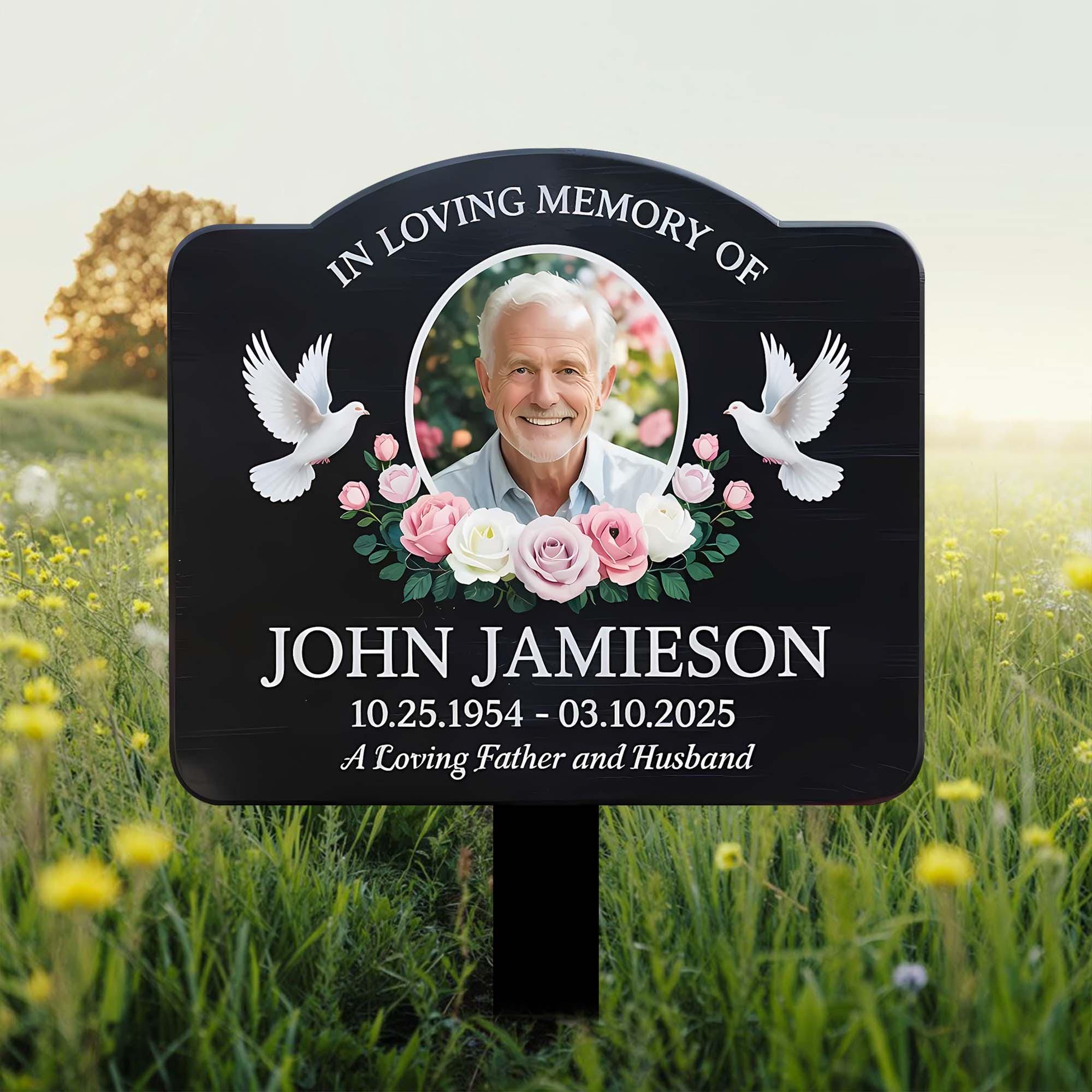Photo Grave Marker, Personalized Memorial Photo Stake, Custom Photo Memorial Sign, Outdoor Memorial Plaque, Sympathy Plaque,Remembrance Sign