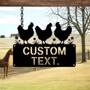 Chicken Coop Wall Art, Custom Chicken Metal Sign, Personalized Chicken Coop Sign Name, Farm house Decor,Hen house Sign,Farm Decor,Barn Decor
