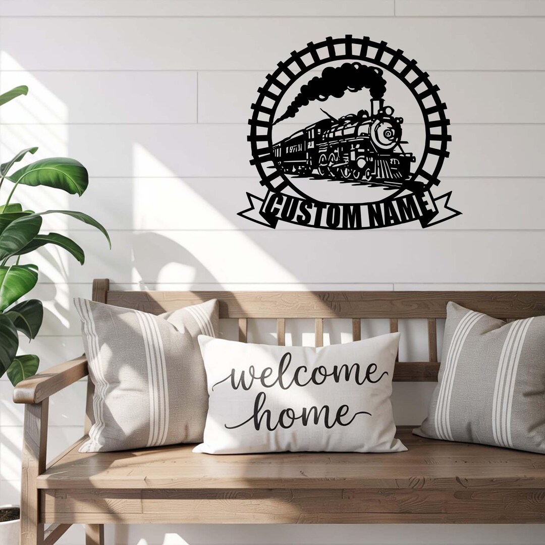 Custom Train Sign,train Metal Sign,train Room Decor,personalized Train ...