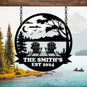 Personalized Cabin Name Sign, Dad Gift, Lakehouse Decor, Lakehouse Sign,Custom Family Name Sign,Outdoor Sign,Father&#39;s day Gift, Dock at lake