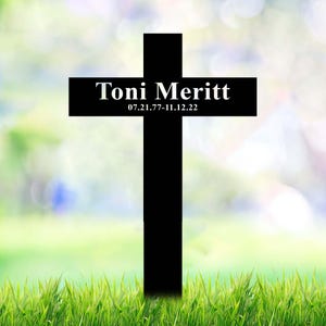 Custom Metal Cross Memorial Stake, Personalized Cross Stake, Loss Of Loved One Garden Stake, Grave Marker, In Memory Cross, Sympathy Gift