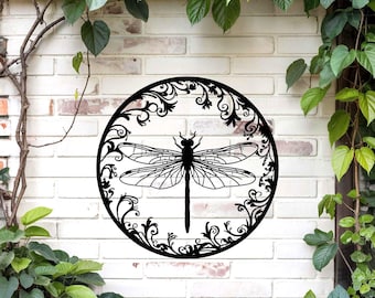 Dragonfly Metal Wall Art, Laser Cut Garden Decor