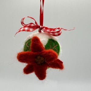 Poinsettia Hand Felted Ornament