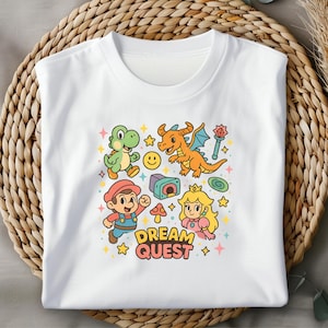 Dream t-shirt – Cute Retro Fantasy cartoon, Gamer Art Clipart,fantasy characters and dragons