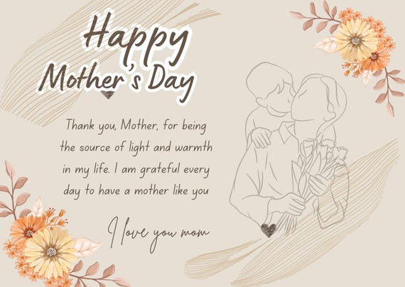 Unique Mother's Day Cards - Customizable Options 2 cards set