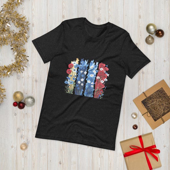 Unisex t-shirt bundle of flowers art